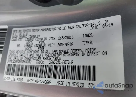 2019 Toyota Tacoma Trd Off Road z USA, uszkodzony, nr VIN 3TMCZ5AN2KM264282